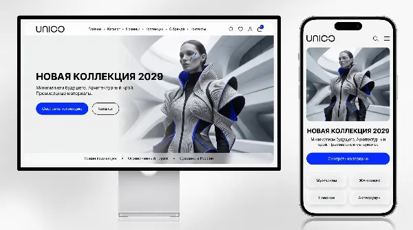 UNIOO футуристичный fashion e-commerce