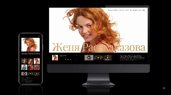 Женя Рассказова — персональный сайт — экран 1